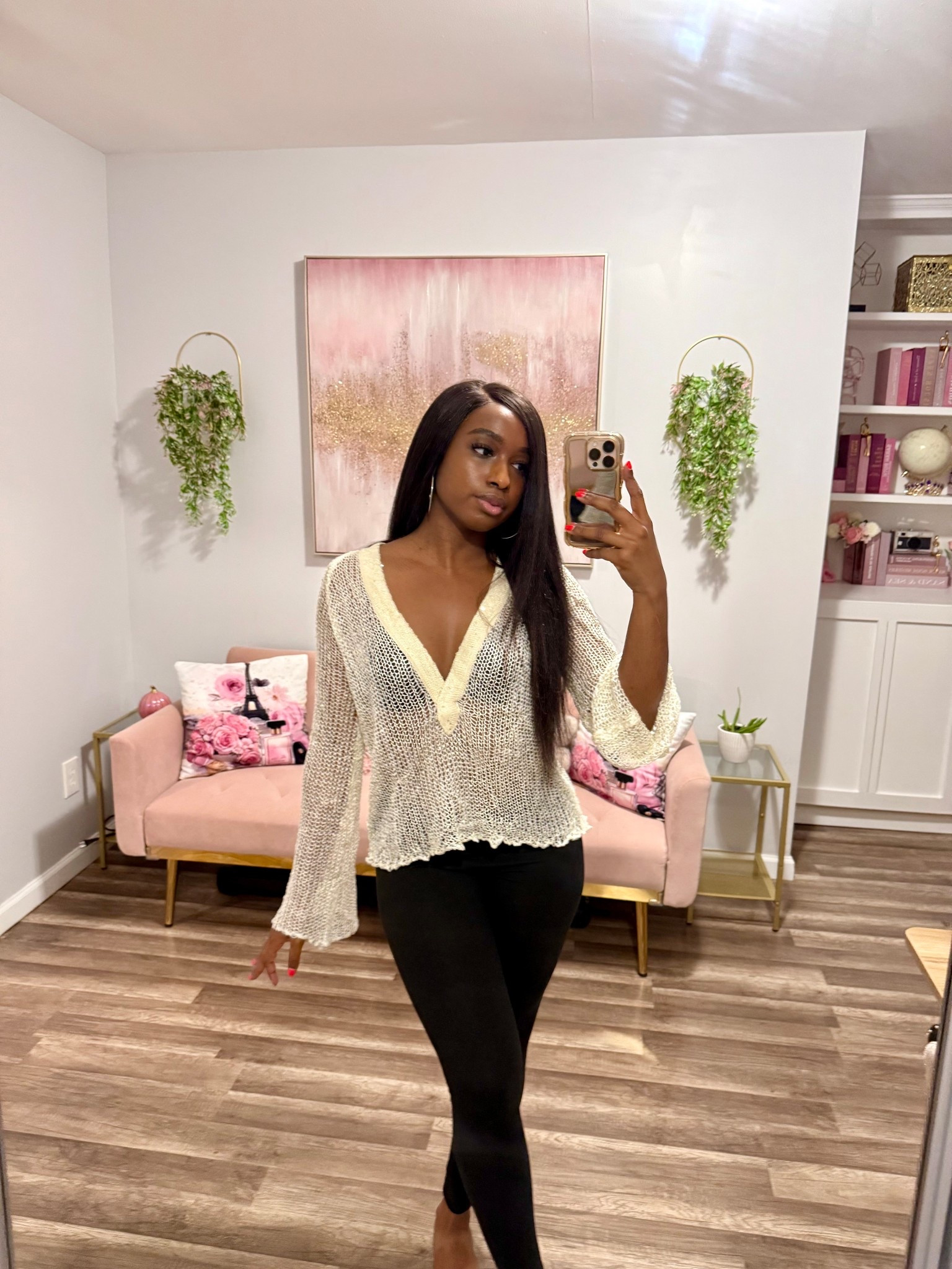 Turn heads in this Yuwenier sequin crochet top ✨ Sexy plunging neckline, hollow-out see-through details, and loose batwing sleeves make it perfect for going out, parties, or Halloween! Trendy, bold, and totally Instagram-worthy. 
Size = small 
#PartyOutfit #SequinTop #GoingOutTop #HalloweenFashion #WomenStyle #NightOutLook #TrendyTops

#LTKFindsUnder50 #LTKFindsUnder100 #LTKHalloween