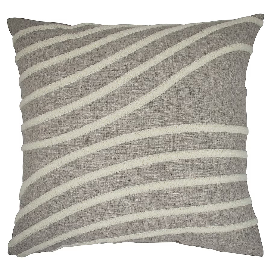 Origin 21 Ripple Striped Neutral Square (no theme) Throw pillow | Lowe's