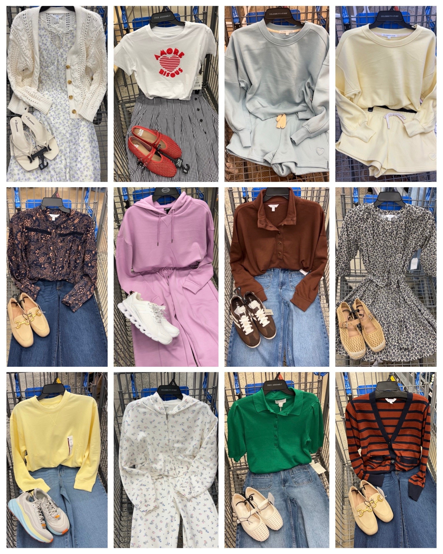 Walmart outfits! So many great finds today. Everything here fits true to size, you can size up in the yellow French terry cotton sweatshirt if you want it oversized. #walmartfinds spring outfits casual affordable momstyle 

#LTKootd