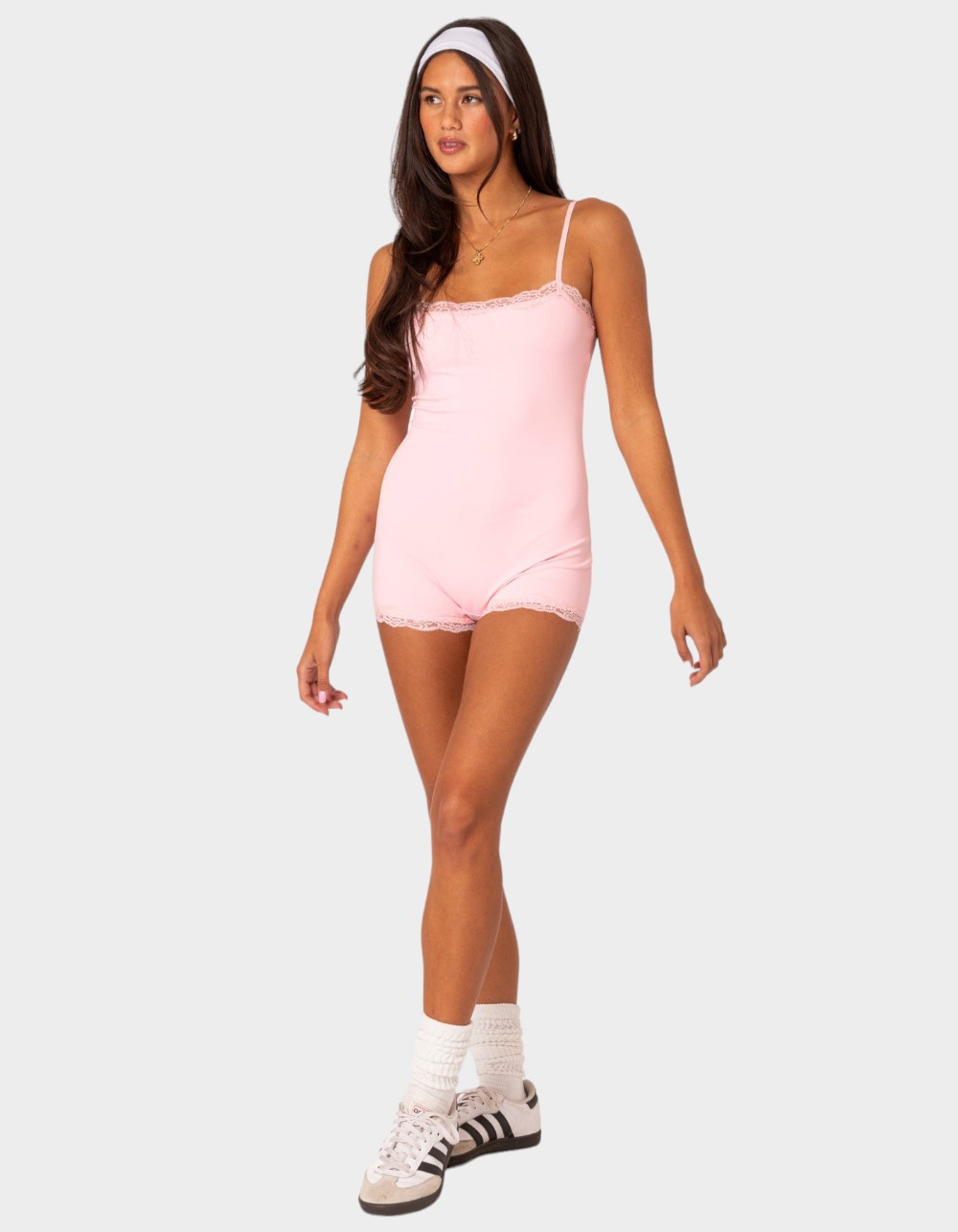 EDIKTED Mandi Lace Trim Romper | Tillys