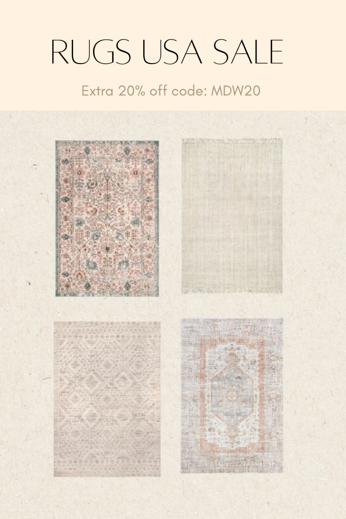 Memorial Day sale from rugs USA! Extra 20% off using code MDW20 - sale - home decor - area rugs - living room decor - kitchen runner - baby room rug 

#LTKhome #LTKstyletip #LTKsalealert