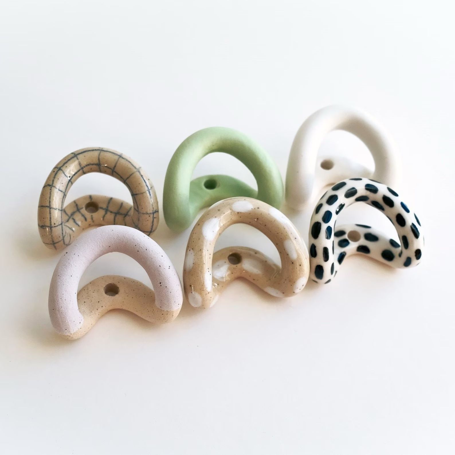 Ceramic Wall Hooks Handmade Decorative Coat Hook / Colorful Funky Pattern Towel Hook / Wall Hangi... | Etsy (CAD)
