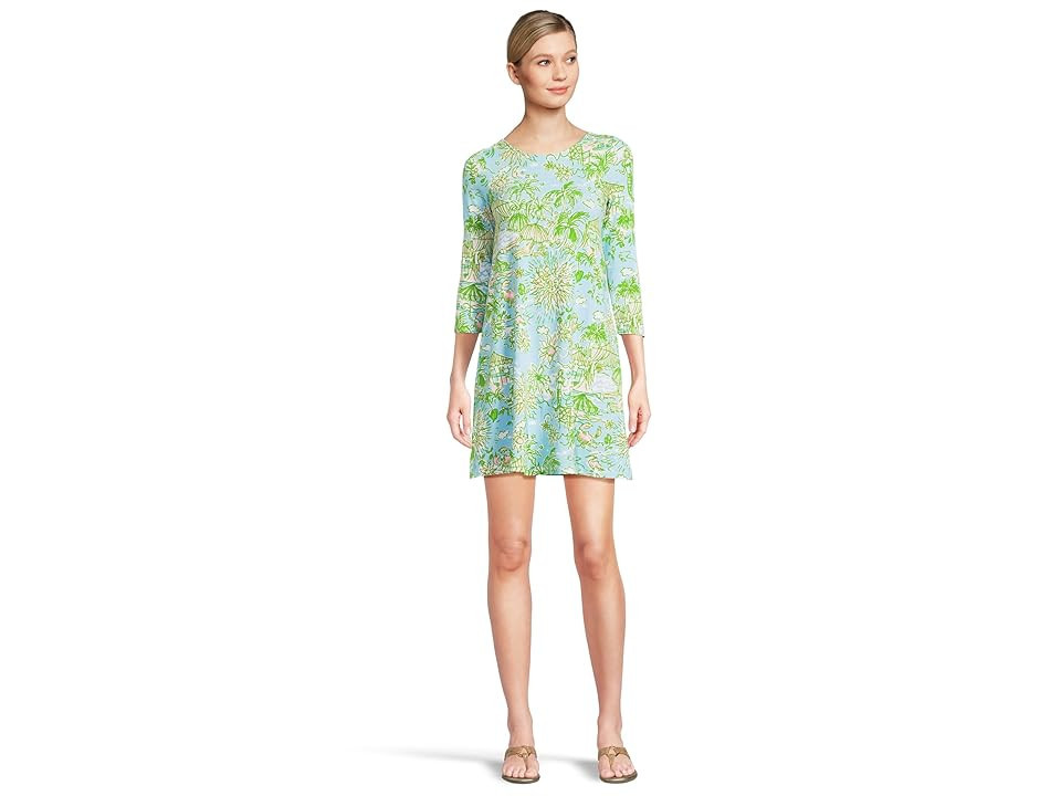 Lilly Pulitzer Ophelia Dress Women's Dress Fresh Water Blue Sunbathers Bliss : LG, Jersey/Rayon/Spandex | Zappos