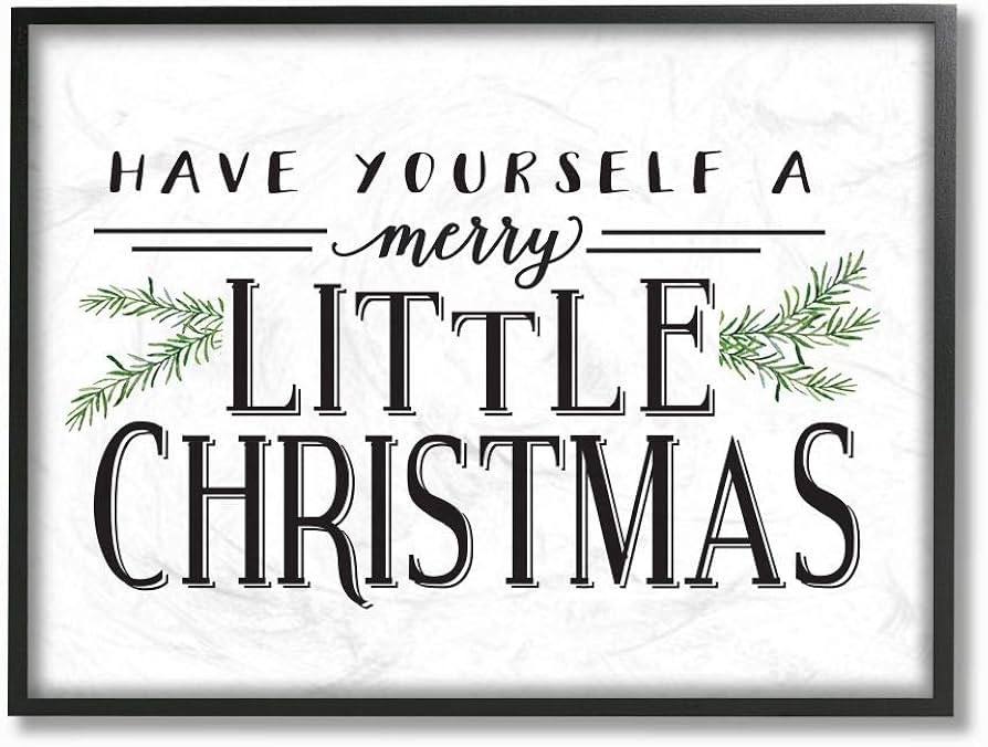 Stupell Industries A Merry Little Christmas Holiday Word Design Framed, 24 x 30, Multi-Color | Amazon (US)