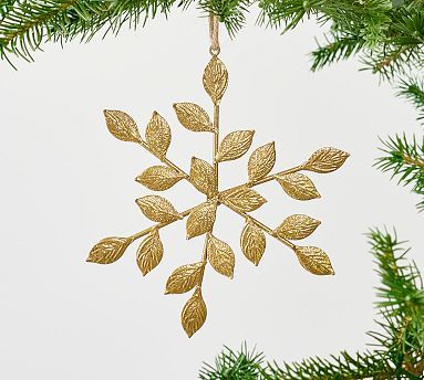 Gold Metal Snowflake Ornament | Pottery Barn (US)