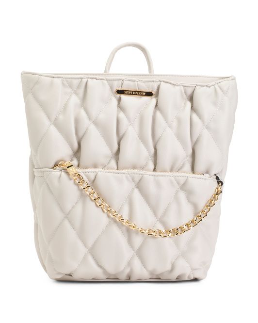 Lucca Quilted Backpack With Swag Chain | TJ Maxx