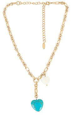 Ettika Turquoise Heart Lariat Necklace in Gold from Revolve.com | Revolve Clothing (Global)