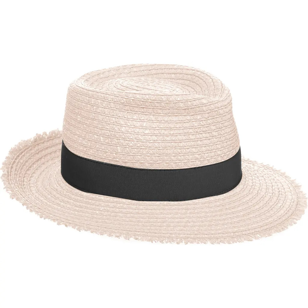 Eric Javits Look Again Packable Fedora in Cream/black at Nordstrom Rack | Nordstrom Rack
