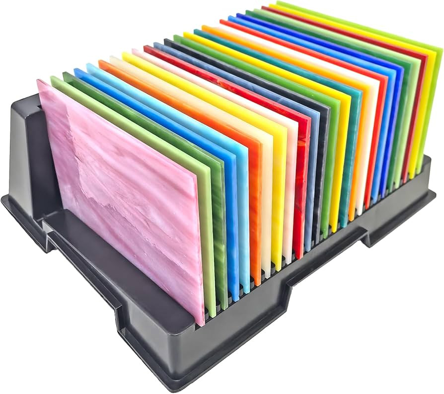 Stained Glass Storage Rack, Stained Glass Holder, 25 Slots Stained Glass Organizer | Amazon (US)
