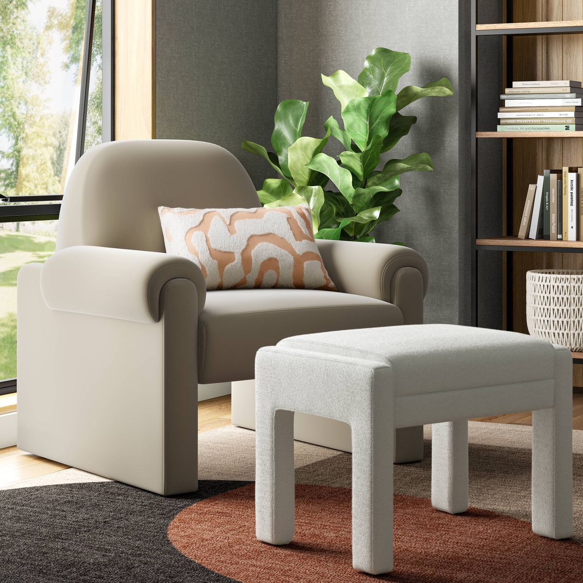 Sculptural Accent Chair Velvet Tan - Threshold™ | Target