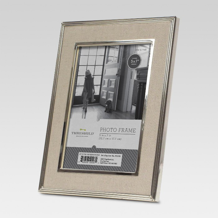 5" x 7" Metal Frame with Linen Mat Natural - Threshold™ | Target