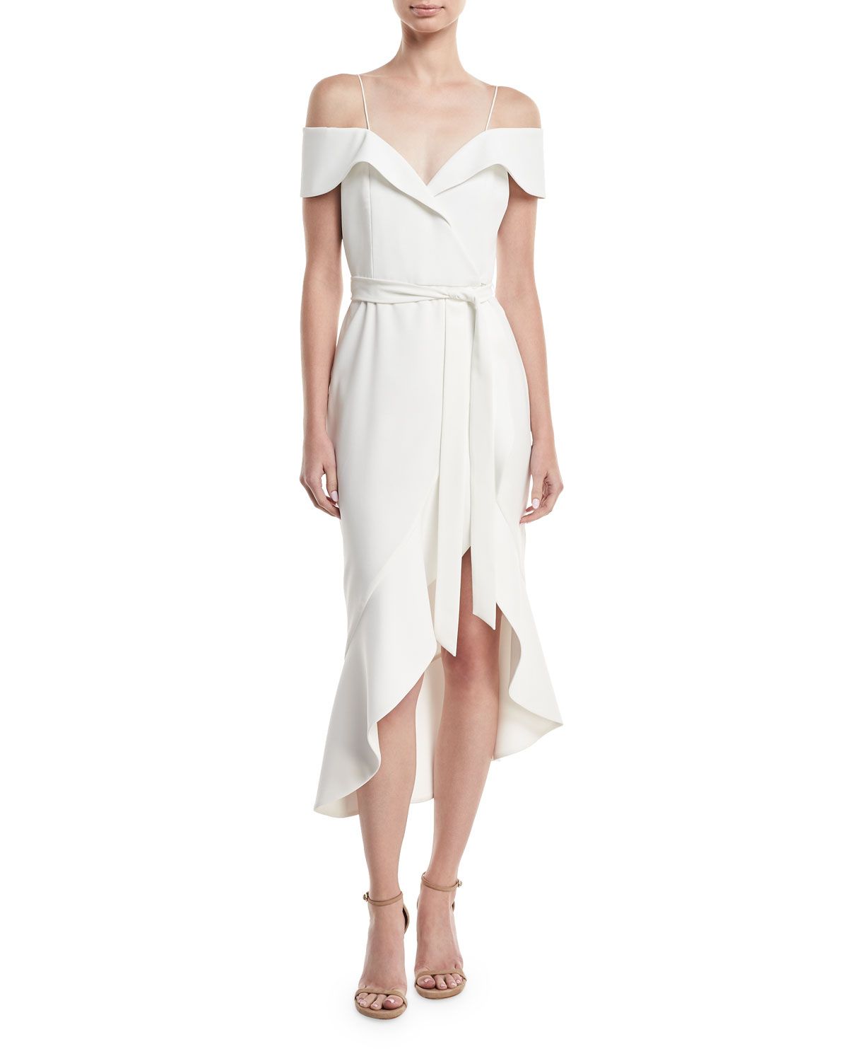 Josie Off-Shoulder Ruffle Wrap Dress | Neiman Marcus