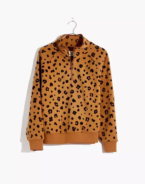 MWL Betterfleece Half-Zip Sweatshirt in Cheetah Print | Madewell