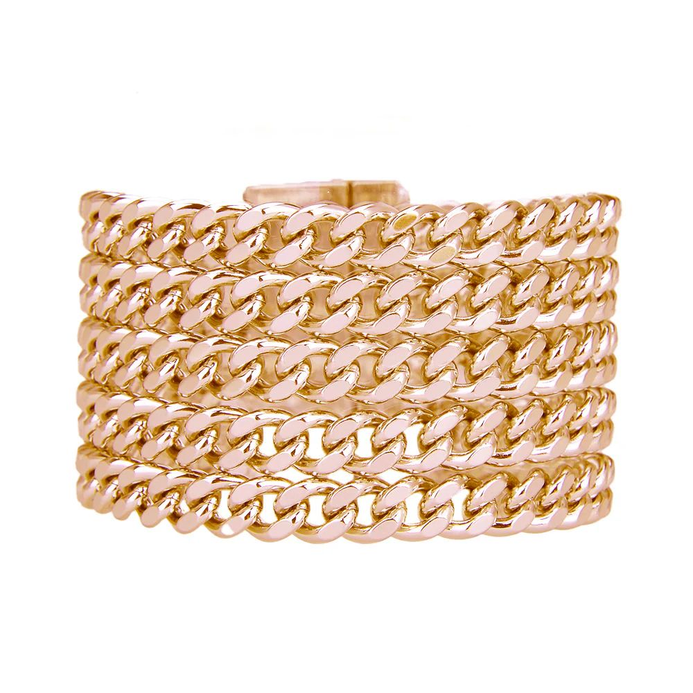 Rose Gold Curb Chain Cuff | Victoria Emerson