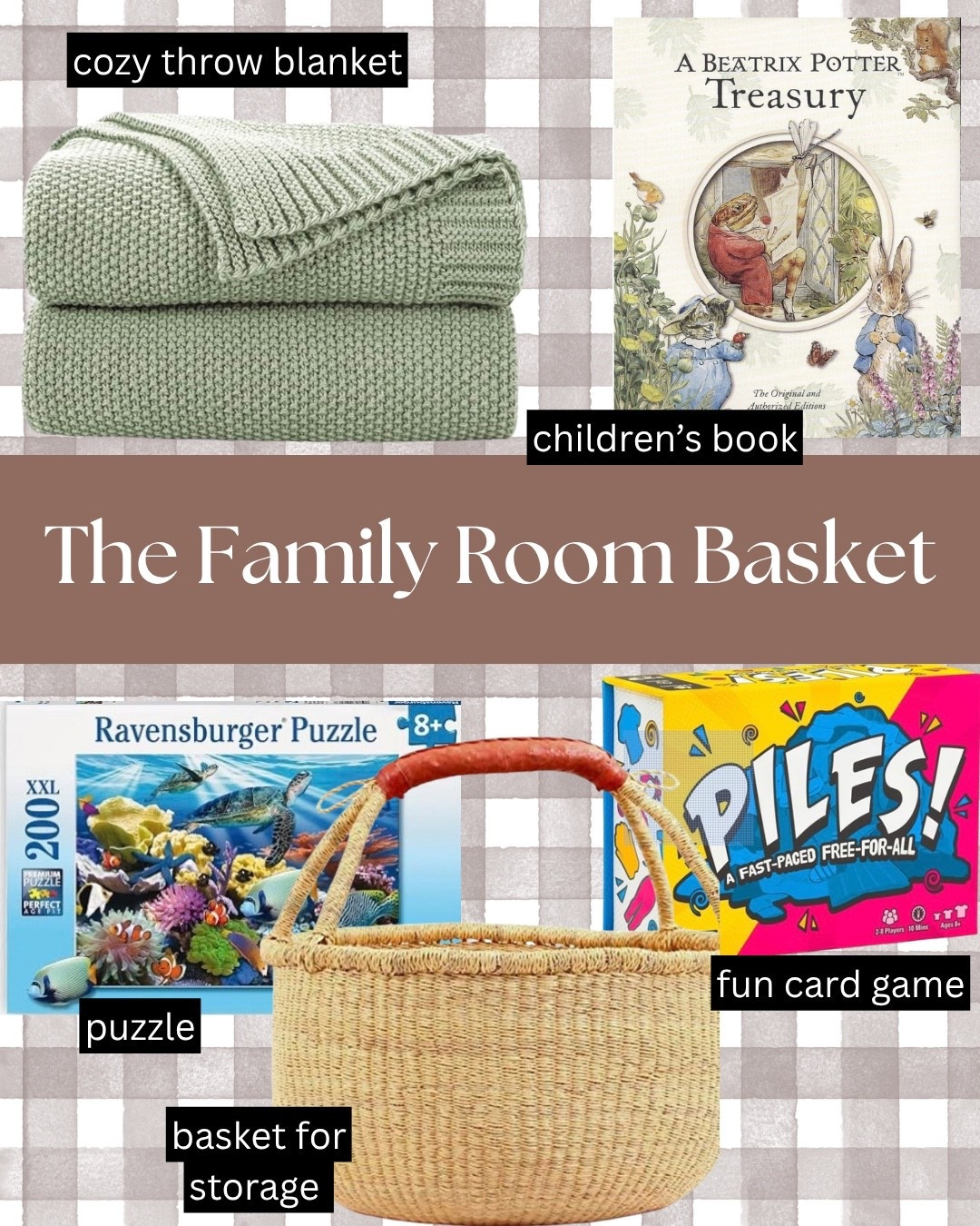 Create a family room basket so you can enjoy time together :)

#LTKmomlife #LTKHome #LTKKids