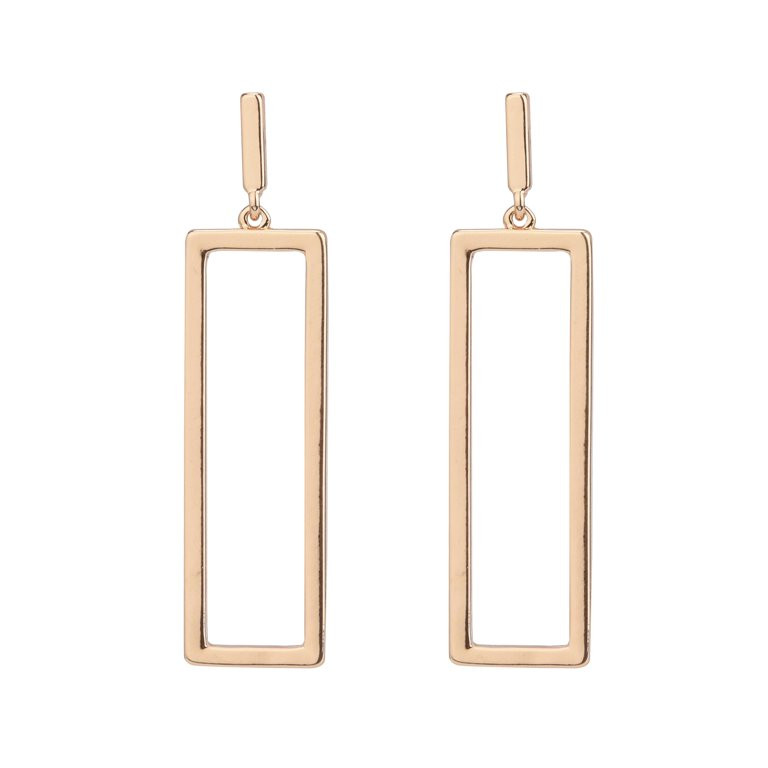 Time And Tru Female Gold Plated Rectangular Cutout Earring | Walmart (US)