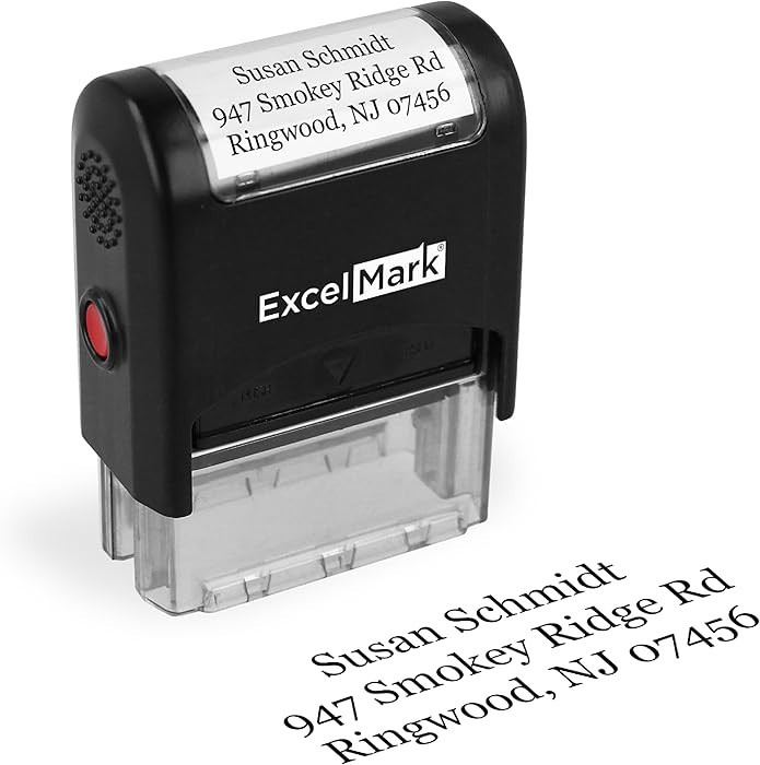 ExcelMark Custom Stamp \u2013 Clear & Crisp Impressions \u2013 Personalized Self-Inking Rubber St... | Amazon (US)