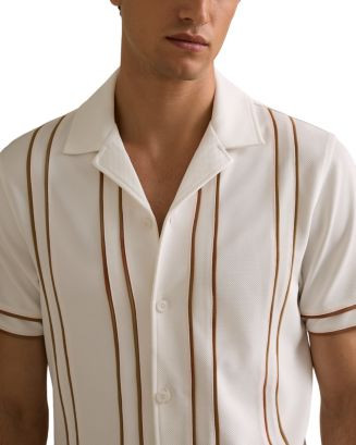 REISS Sander Short Sleeve Cuban Stripe Shirt  | Bloomingdale's Men | Bloomingdale's (US)