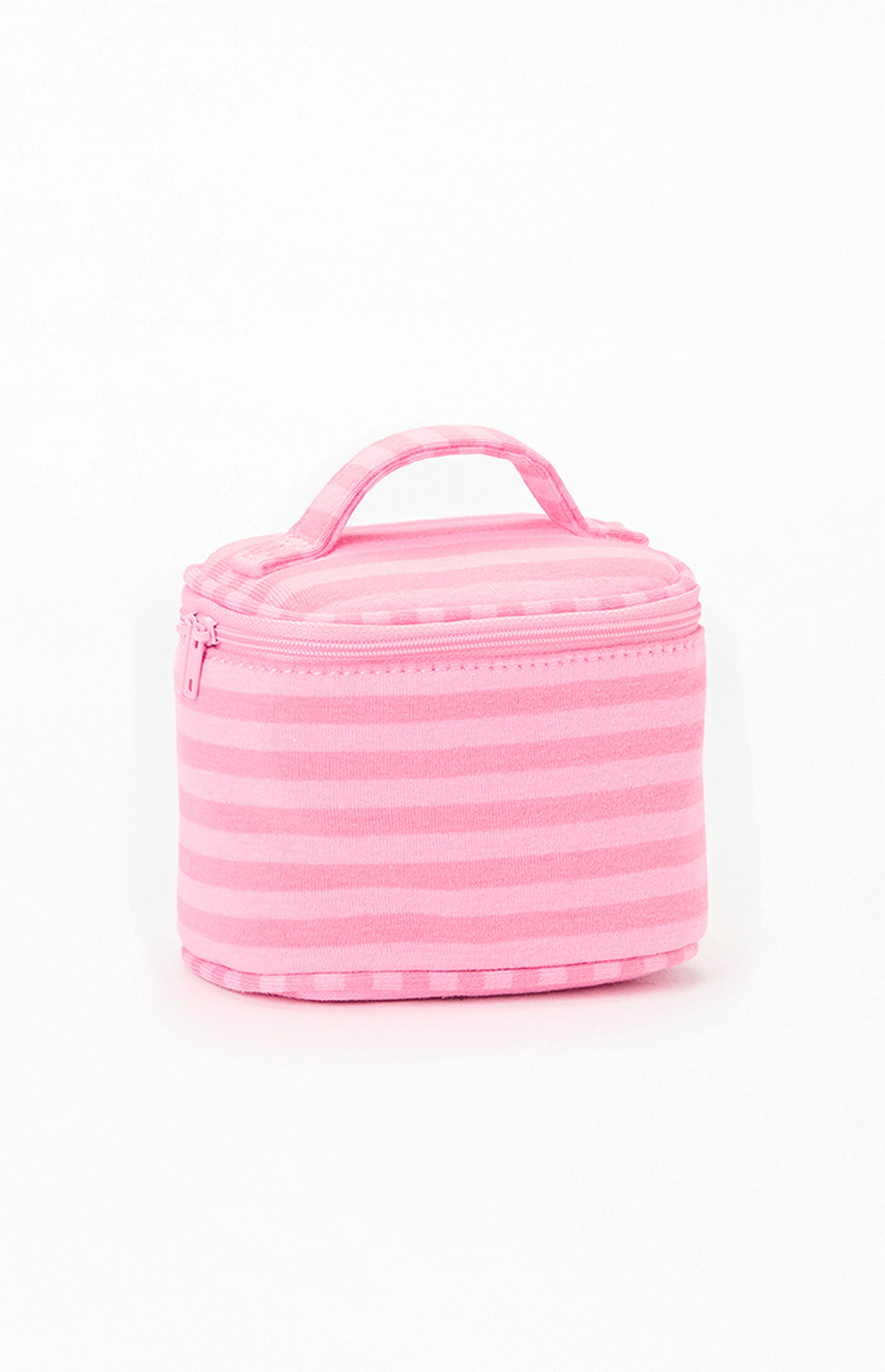 John Galt Pink Striped Makeup Bag | PacSun