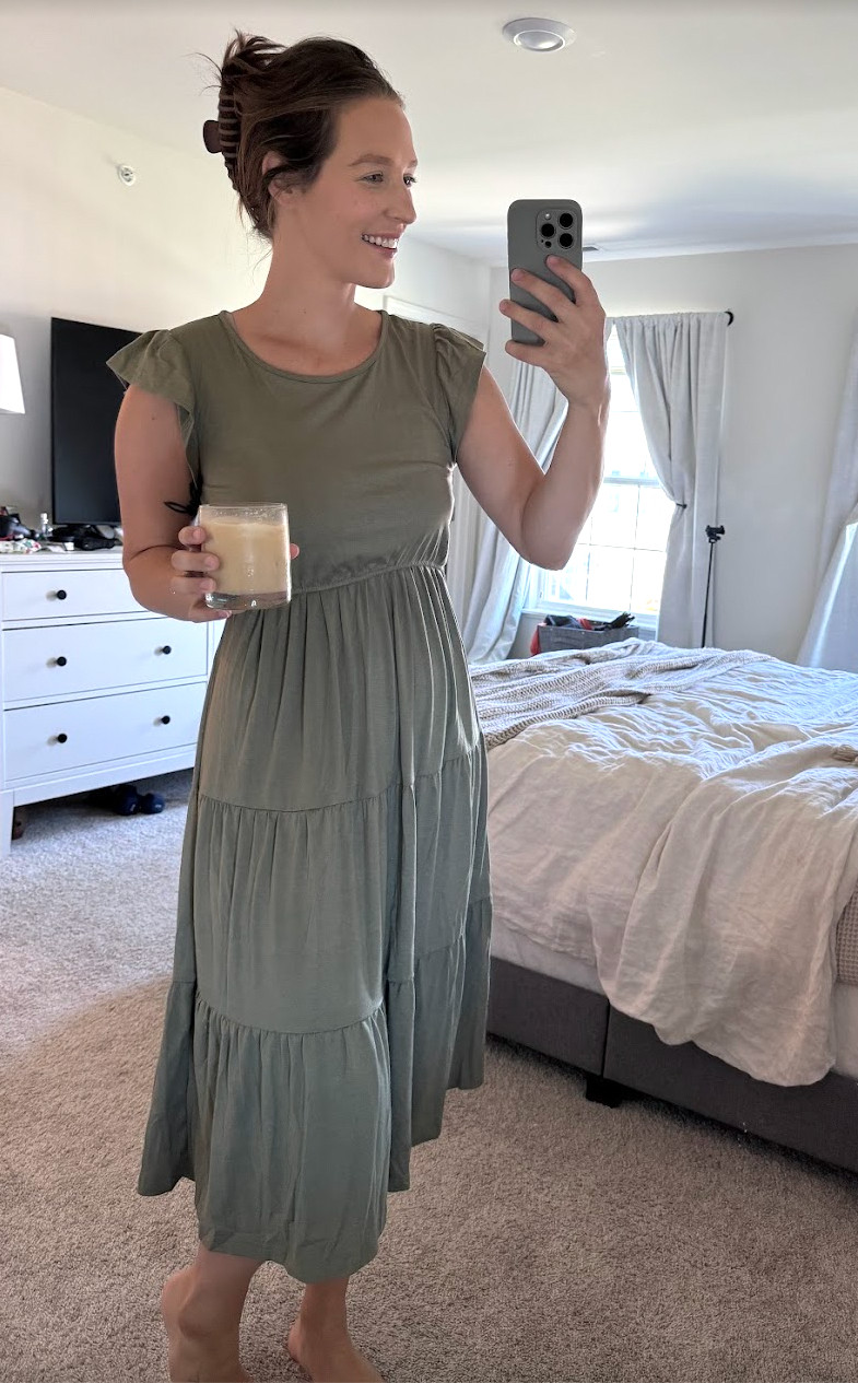 One of my favorite spring/summer dresses! So flowy and comfy AND the top lifts up so it's nursing friendly :) 

 #LTKgrwm #LTKootd #LTKmomlife