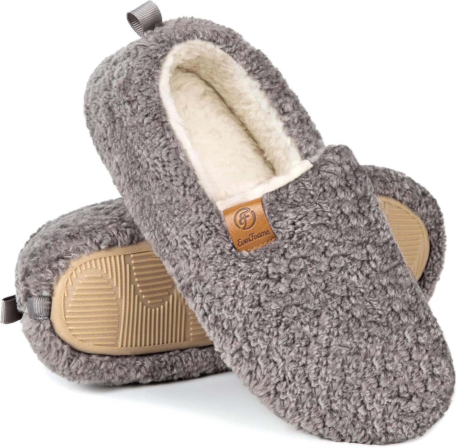 EverFoams Women’s Soft Curly Slippers Memory Foam Lightweight House Shoes | Amazon (US)