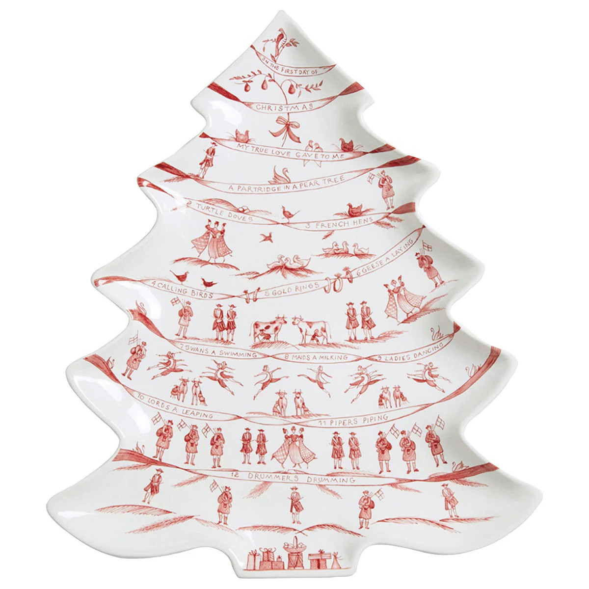 Country Estate Winter Frolic Ruby Tree Platter 12 Days of Christmas | Over The Moon
