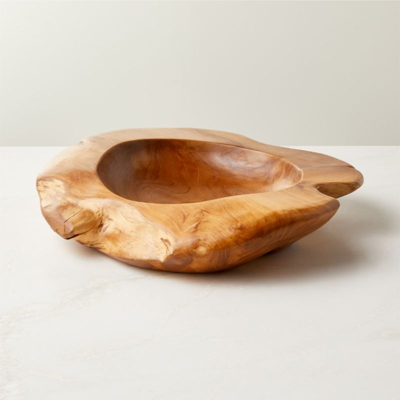 Emmett Natural Teak Decorative Bowl Small + Reviews | CB2 | CB2