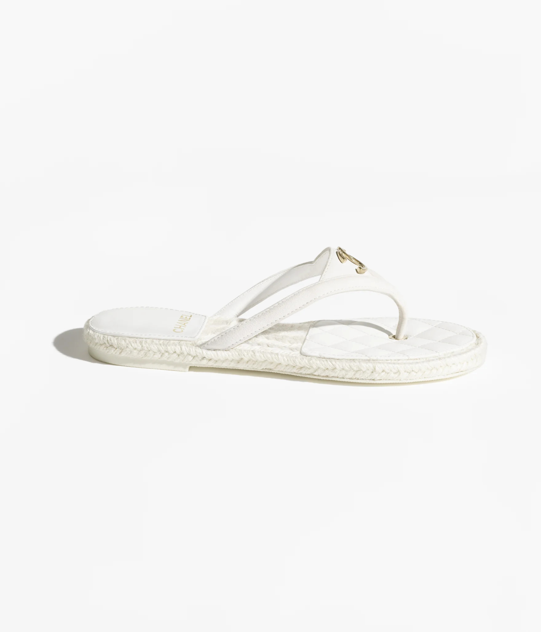 Thongs - Suede kidskin, white — Fashion | CHANEL | Chanel, Inc. (US)