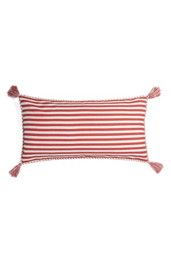 Nordstrom At Home Stripe Tassel Accent Pillow, Size One Size - Coral | Nordstrom