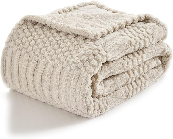 lifein Beige Throw Blanket for Couch - Soft Boho Bed Throw Blanket, Fleece Cozy Blanket, Cute Tan... | Amazon (US)