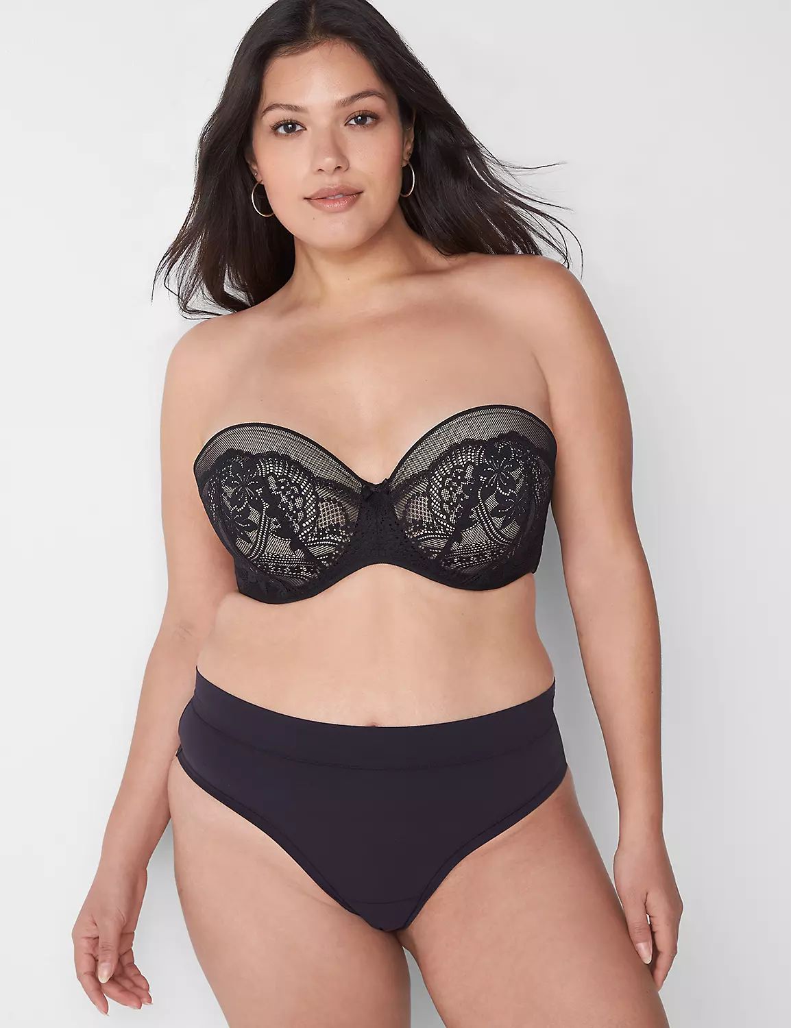 Allover Lace Smooth Boost Strapless Bra | LaneBryant | Lane Bryant (US)