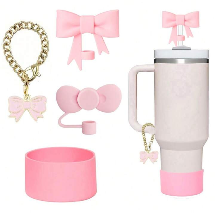 4pcs Set For 30/40oz Cup Tumbler - Zinc Alloy & Silicone Cup Accessories With Silicone Boot, Butt... | SHEIN