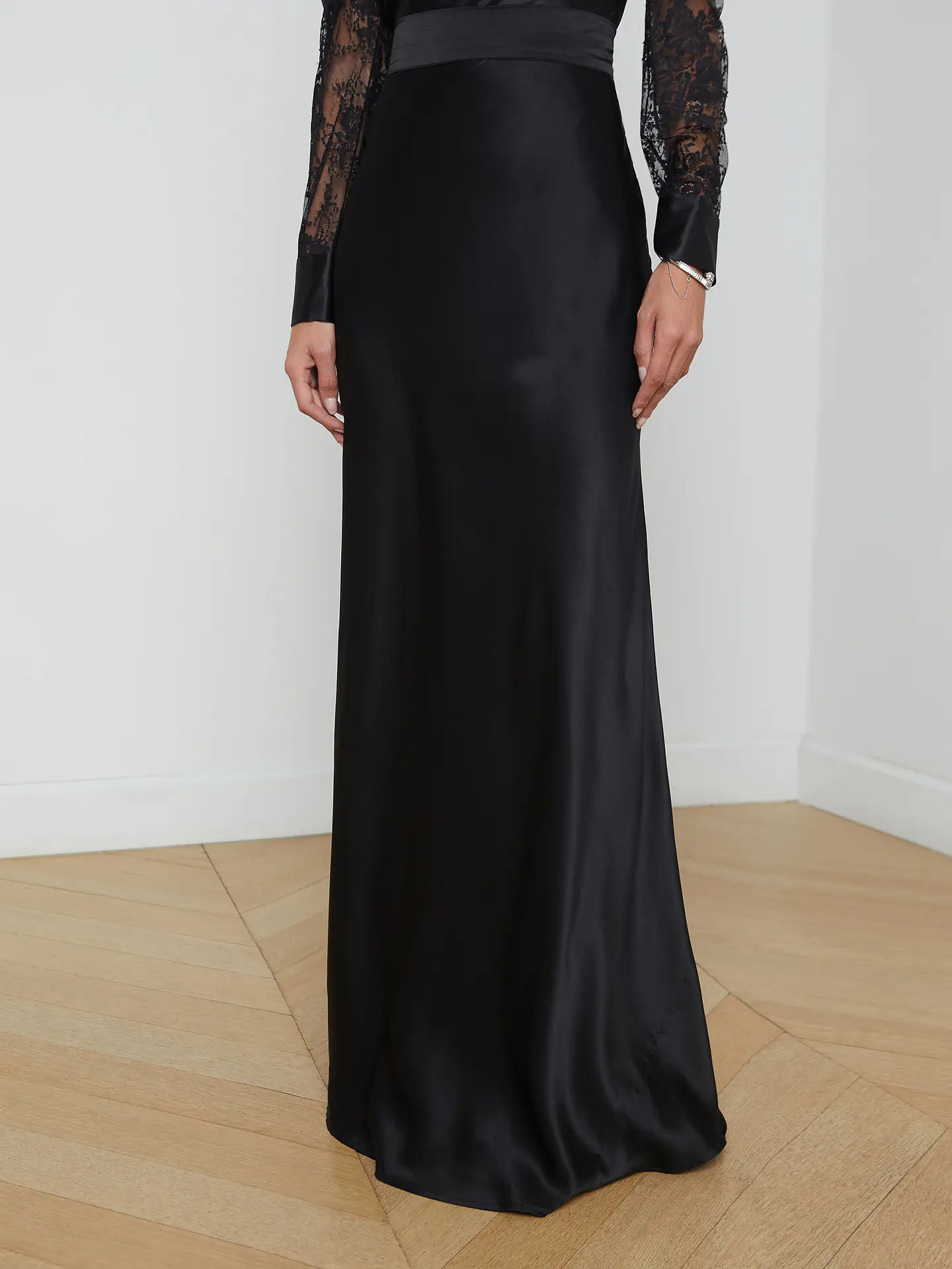 L'AGENCE - Ryker Silk Maxi Skirt in Black | L'Agence