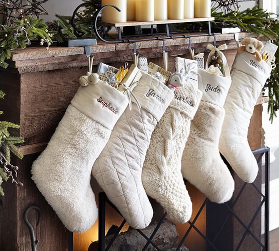 Personalized Channel Quilted Velvet Stockings | Pottery Barn (US)