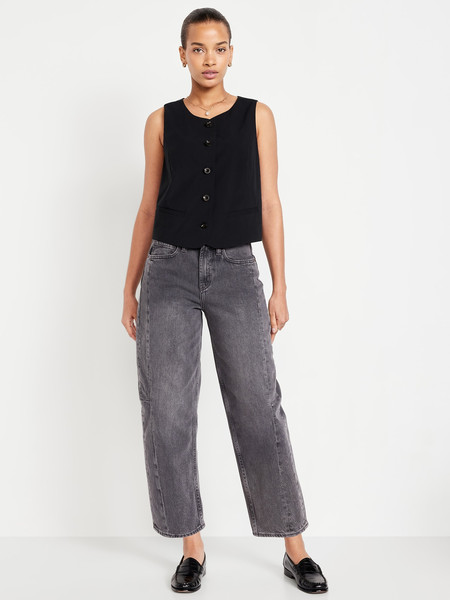 High-Waisted Barrel Ankle Jeans | Old Navy | Old Navy (US)