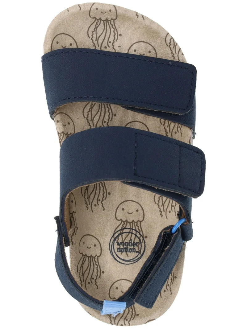 Wonder Nation Toddler Boys Two Strap Footbed Sandals | Walmart (US)
