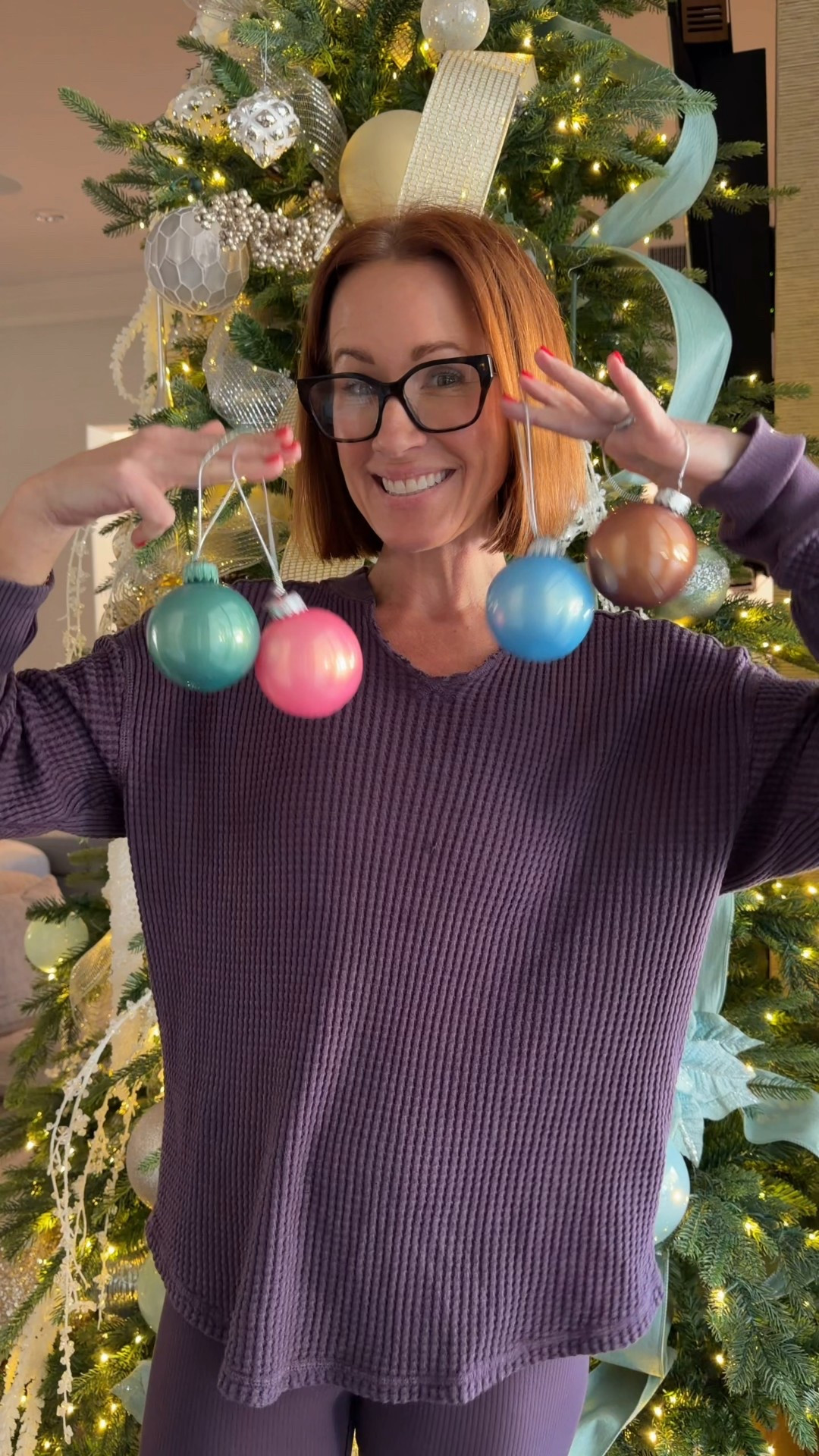 These look like the high-end designer ornaments… but they’re actually a $7 DIY 🤍 The iridescent shimmer is gorgeous and it’s such a fun holiday project to get the kids in on.

All you need are clear plastic ornaments + a little acrylic iridescent paint. Swirl, drain, let them dry, and you get that decorator-inspired tree look for a fraction of the price. I used ornament anchors to attach them to the tree so they hang perfectly and stay put.

#LTKHome #LTKSeasonal #LTKHoliday