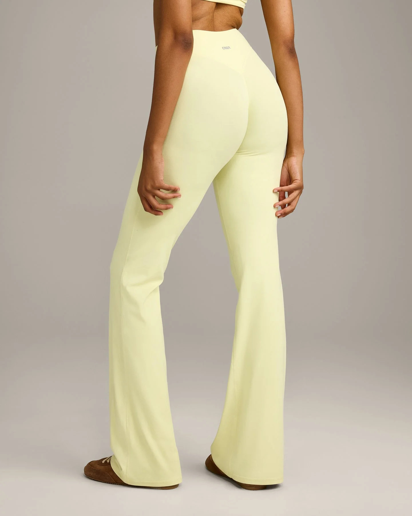 SoftMotion\u2122 Flared Pants with Gray Logo | Pastel Yellow | Oner Active (UK / US)