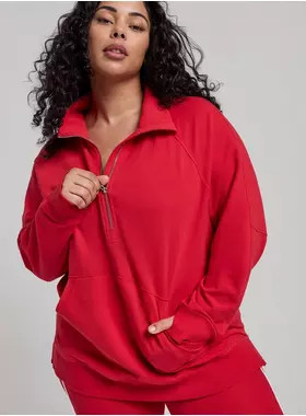 Everyday Fleece Half Zip Active Sweatshirt | Torrid (US & Canada)