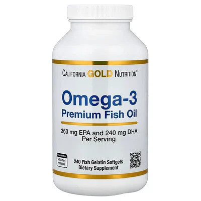 California Gold Nutrition, Omega-3, Premium Fish Oil, 240 Fish Gelatin Softgels | iHerb