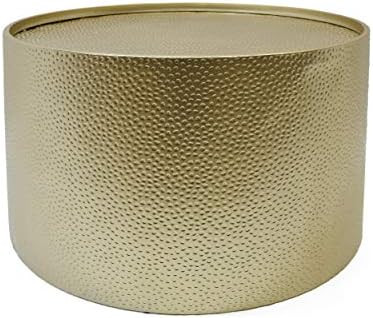 Christopher Knight Home Rache Modern Round Coffee Table with Hammered Iron, Gold, 26. 00” L x 2... | Amazon (US)