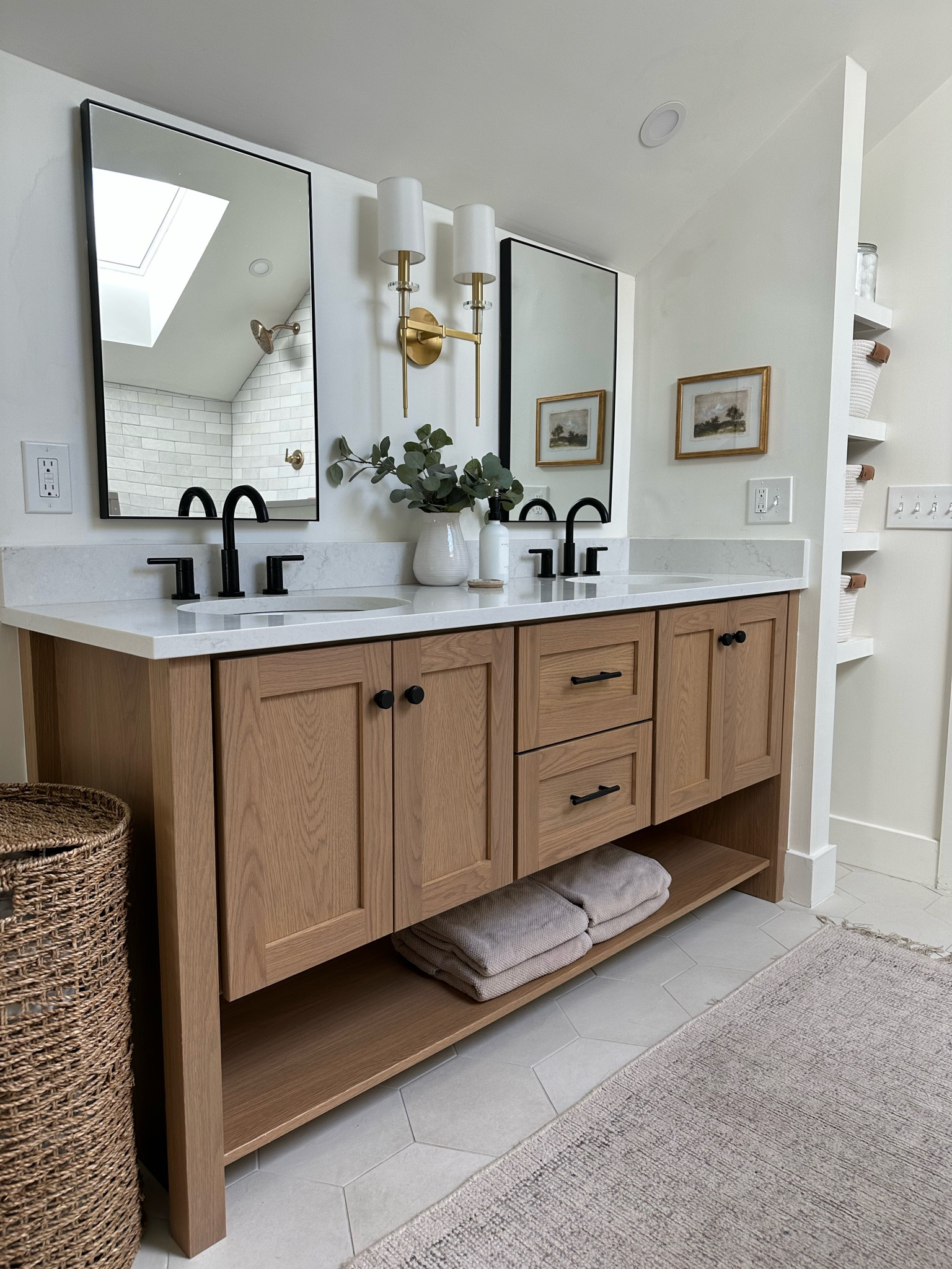Master Bathroom Renovation // White Oak Vanity // Bathroom Remodel // Neutral Bathroom Design // Primary Bathroom Design // Organic Bathroom // Primary Bathroom Ideas 

#LTKhome