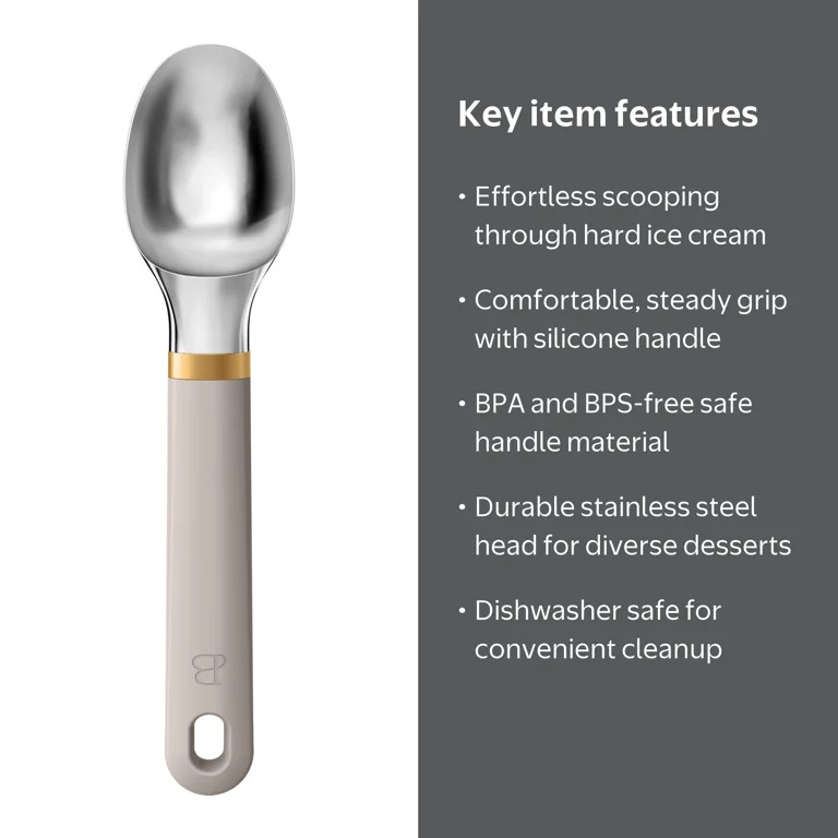 Beautiful by Drew Barrymore Ice Cream Scoop, Porcini Taupe | Walmart (US)