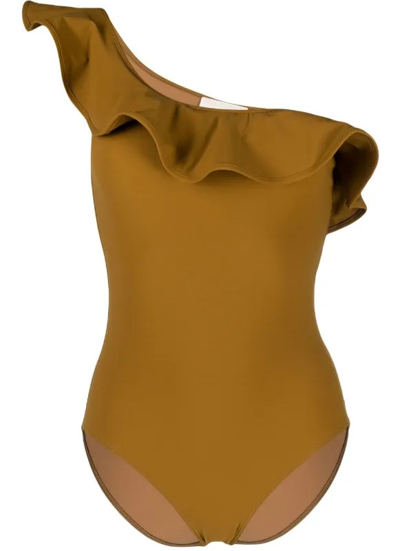 Ulla Johnson Martina Ruffled one-shoulder Swimsuit - Farfetch | Farfetch Global
