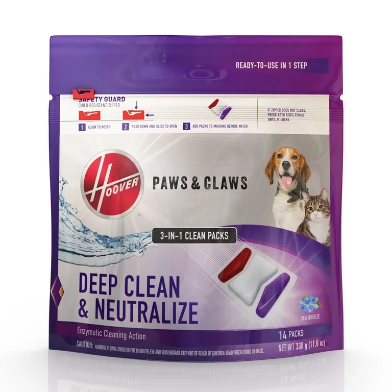 Hoover Paws and Claws Carpet Cleaner Solution Clean Pack Pods 14-Pack AH37001 | Walmart (US)