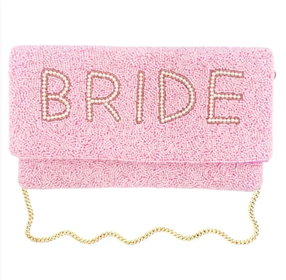 PINK Beaded Bride Purse, Bride Gift, Beaded Purse, Beaded Bride Clutch Purse Engagement Gift, Wed... | Etsy (US)