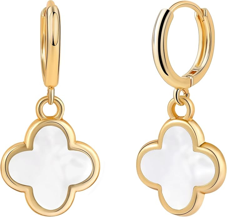 Clover Earrings for Women Four Leaf Drop Dangle Earring 14K Gold Plated Hypoallergenic Lightweigh... | Amazon (US)