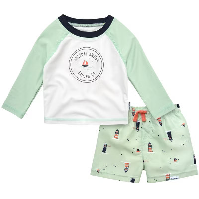Gerber Baby and Toddler Boys' Long Sleeved Rashguard Swimsuit Set - 2-Piece | Target