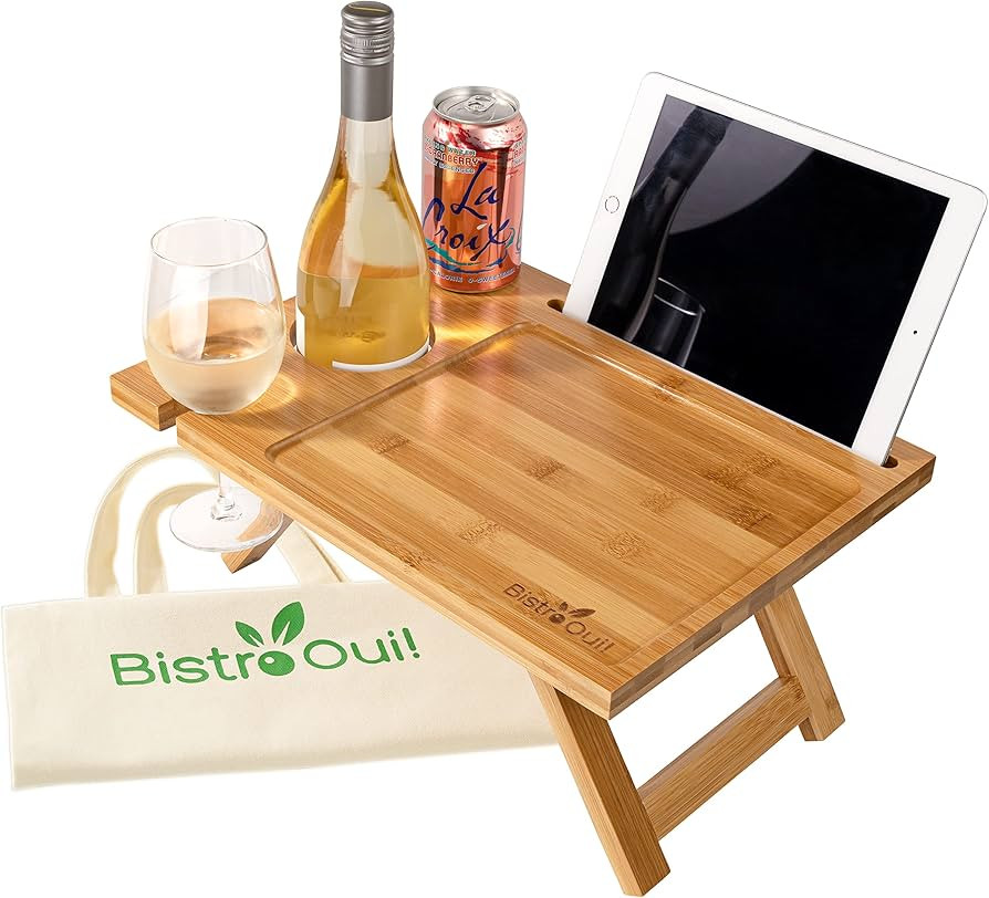 Portable Wine Table, a Folding Mini Picnic Snack Tray for the Beach, Camping, RV, Outdoor Concert... | Amazon (US)
