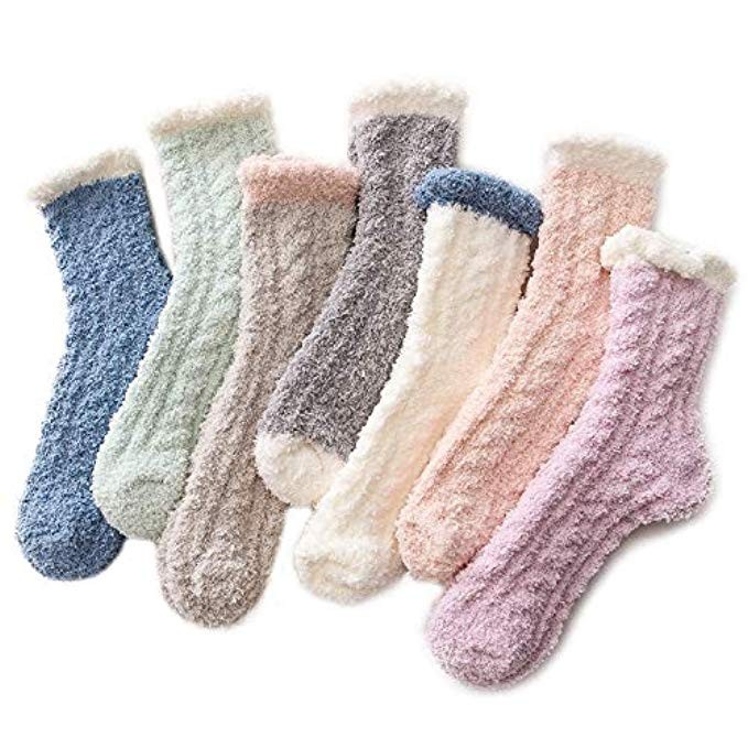 Winter Womens Warm House Slipper Socks Super Soft Microfiber Fuzzy Home Socks | Amazon (US)